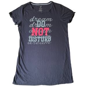 Peace Love & Dreams Women Dress size M Sleepwear ShortSleeve Do Not Disturb Blue